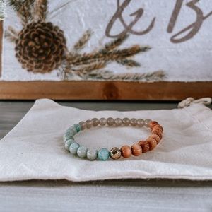 Protecting Gemstone Bracelet- Amazonite, Agate & Rosewood
